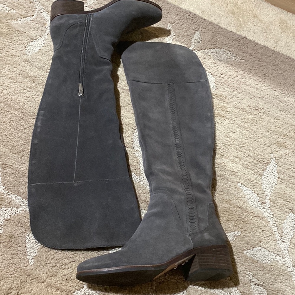 Grey Suede Knee Highs